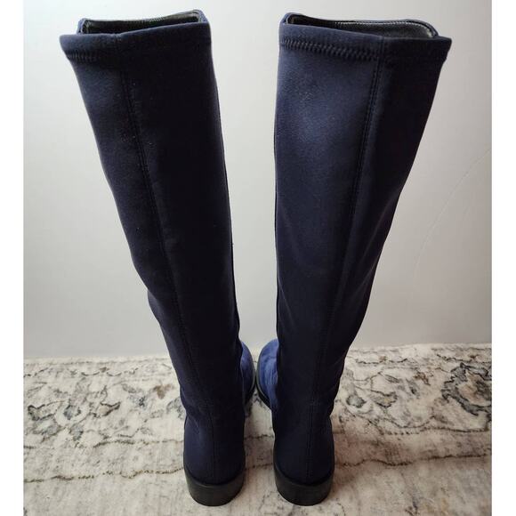 Stuart Weitzman Greer City Boot Suede Knee High Boot in Nice Blue 5050 Stretch - Picture 8 of 13